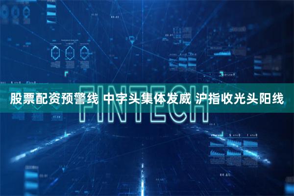 股票配资预警线 中字头集体发威 沪指收光头阳线